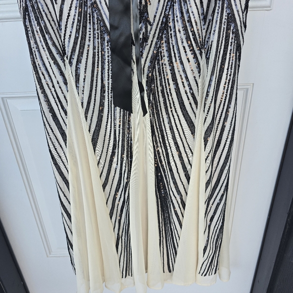 R & M Richards Sequined Belted Dress Sz 16 Plus Mother Of Bride Wedding New - Picture 10 of 16